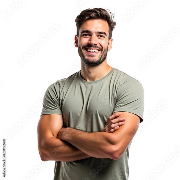 Fototapeta Confident Man Smiling with Crossed Arms