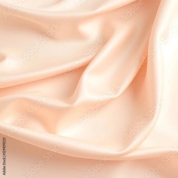 Fototapeta Flowing silk fabric in soft pastel tones with elegant folds