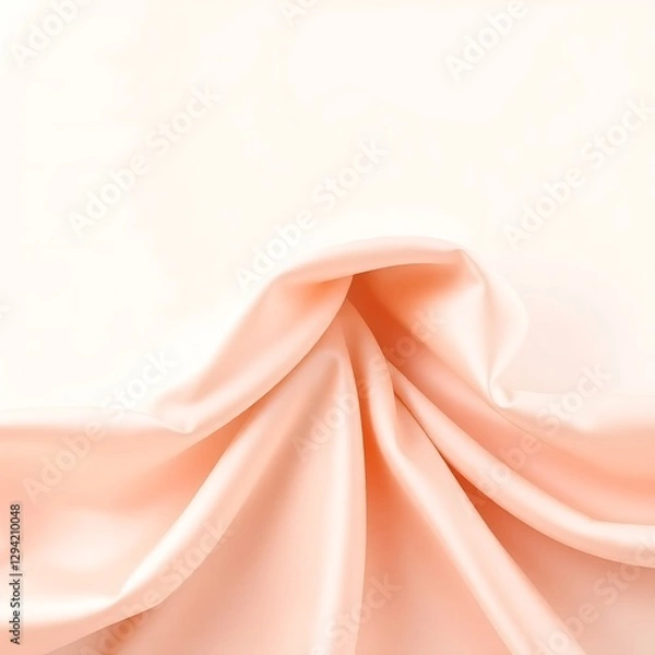 Fototapeta Flowing silk fabric in soft pastel tones with elegant folds