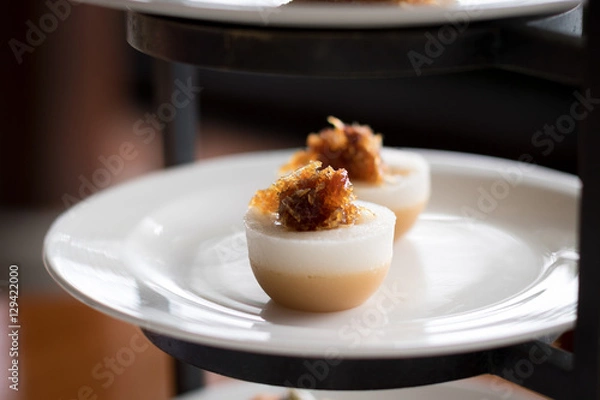 Fototapeta small coffee and caramel dessert