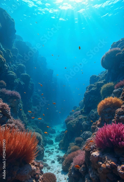 Obraz Coral reef and diver