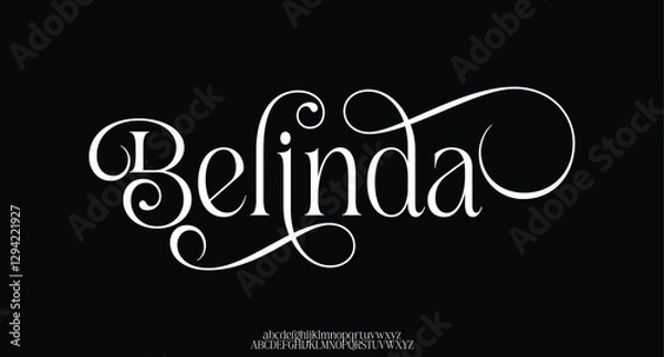Obraz Belinda, premium luxury elegant alphabet letters and numbers. Vintage wedding typography classic serif font decorative vintage retro. creative vector illustration