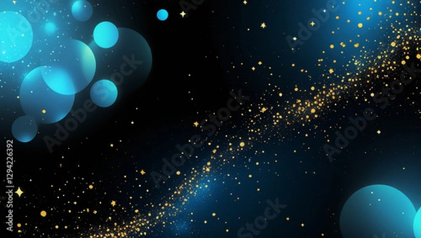 Obraz Abstract blue background with bubbles