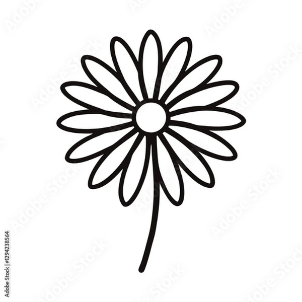 Obraz flower on white vector illustration