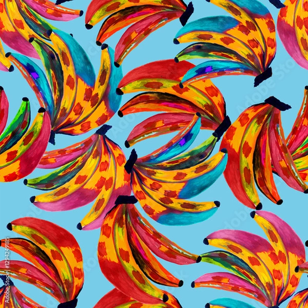 Obraz banana seamless floral pattern