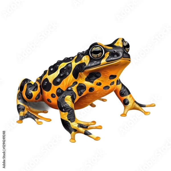 Obraz 3D vector icon of Fire-bellied toad isolated on transparency background
