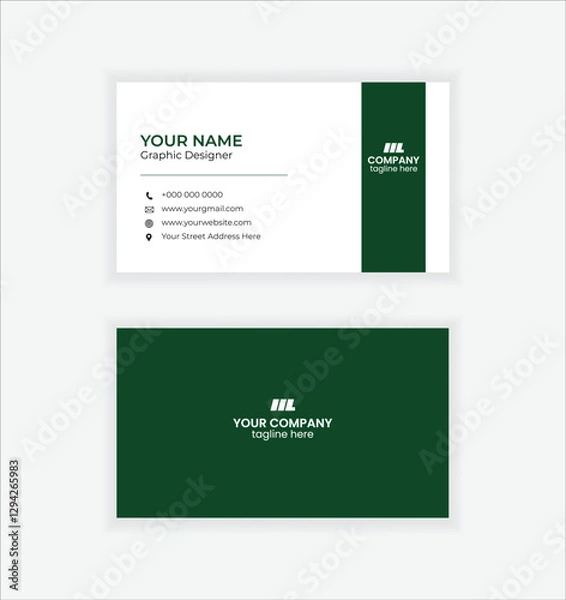 Obraz Business card design template, Clean professional business card template, visiting card, business card template.