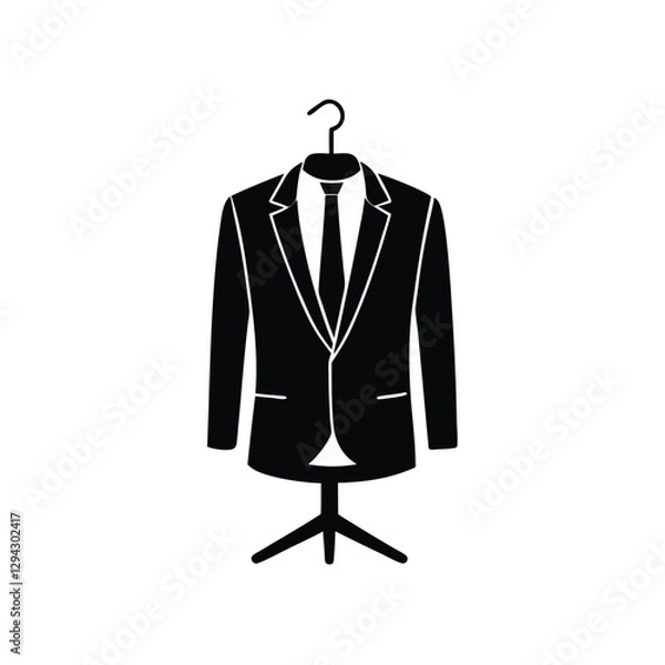 Obraz black and white suit hanging