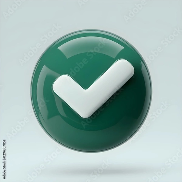Obraz  An 3D Glossy Check Mark
