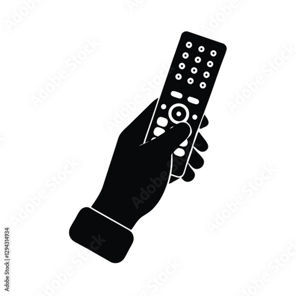 Fototapeta Active hand operating presentation remote control to seamlessly navigate corporate slides during important meetings today