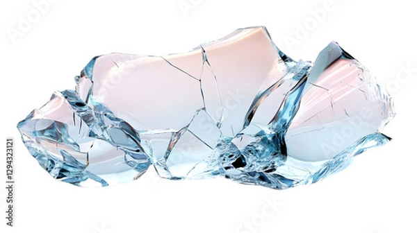 Obraz 3D Render Abstract Background - Shattered Ice Illustration