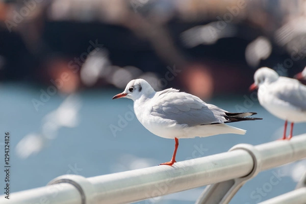 Obraz a seagull flying over the blue sky