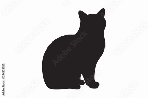 Fototapeta cat silhouette, cat Vector icon, black cat icon, Isolated on White Background