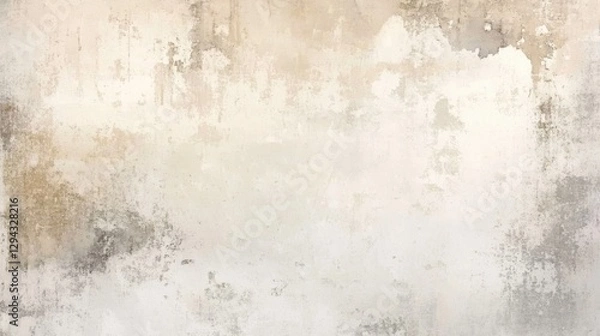 Fototapeta Old paper faded and worn texture background with muted colors- beige- cream white and light grey