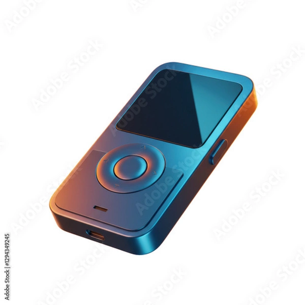 Fototapeta Isolated Retro Style MP3 Player with Buttons