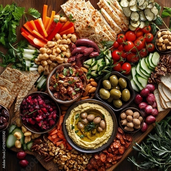 Fototapeta An image of healthy food and diet food with low calories and low fat