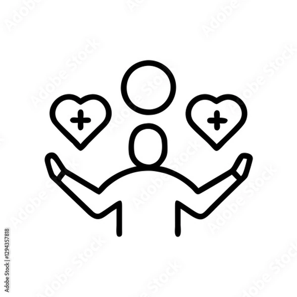 Fototapeta Life priorities and well-being, line icon
