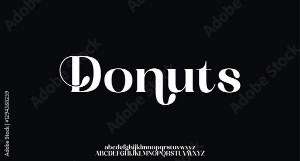 Obraz Donuts, elegant modern alphabet letters font logo. logo alphabet. Minimal modern urban fonts for logo, brand etc. Typography typeface uppercase lowercase and number. vector illustration
