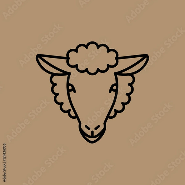 Fototapeta sheep icon. flat design