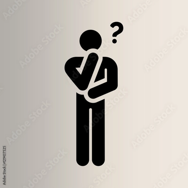 Fototapeta thinking man icon. flat design