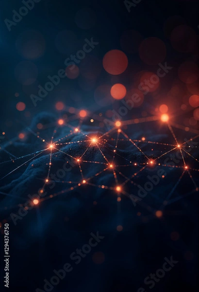 Fototapeta Abstract representation of a digital neural network
