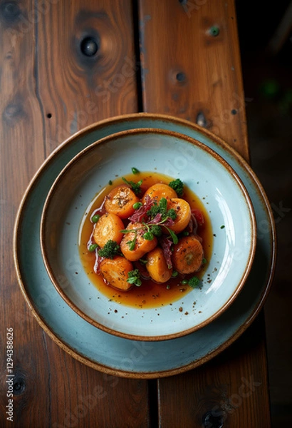 Obraz Gourmet dish artfully plated 