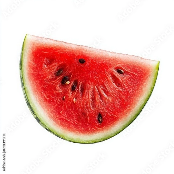 Obraz Ripe Red Watermelon Slice Isolated on White Background