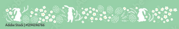 Fototapeta Cute hand drawn easter bunnies design, easter doodle background, great for textiles, banners, wallpapers, wrapping. Vector design