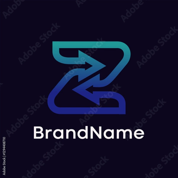Obraz Letter Z Arrow Modern Logo Design