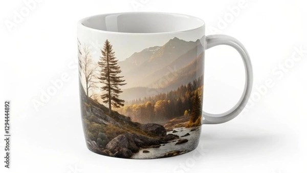 Fototapeta Mountain Print Cup
