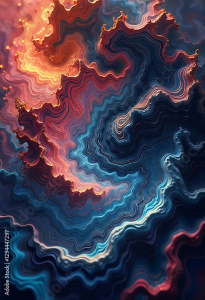 Obraz Abstract fractal design with swirling patterns 