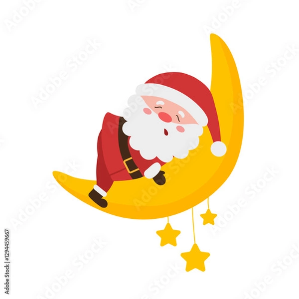 Obraz Santa Claus Sleeping on Moon