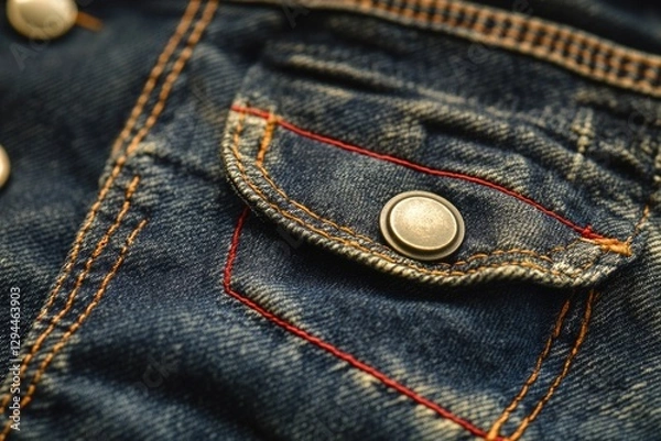 Fototapeta Button on jeans