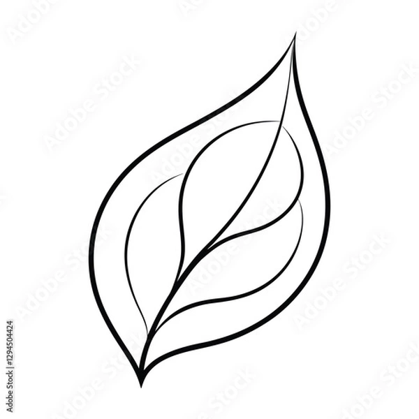 Fototapeta leaf with soft curves