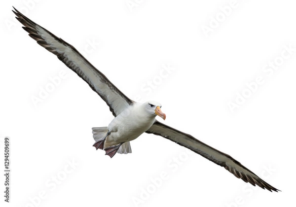 Fototapeta Isolated Albatross Flying with Open Wings