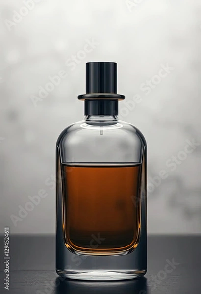 Fototapeta Mockup of fragrance perfume bottle mockup isolated on nature soft background