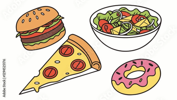 Fototapeta vector illustration of a pizza