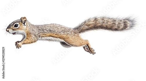 Obraz Squirrel in Mid-Flight Captured in Stunning Detailed Illustration
