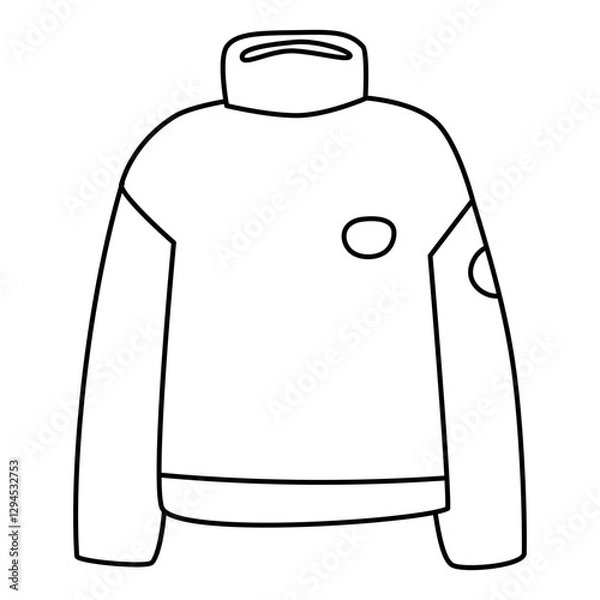 Obraz Sweater with a high neck. Flat line vector illustration, eps10