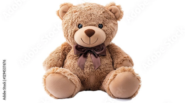 Fototapeta Playful teddy bear cozy home environment soft toy photography comforting atmosphere close-up view childhood memories