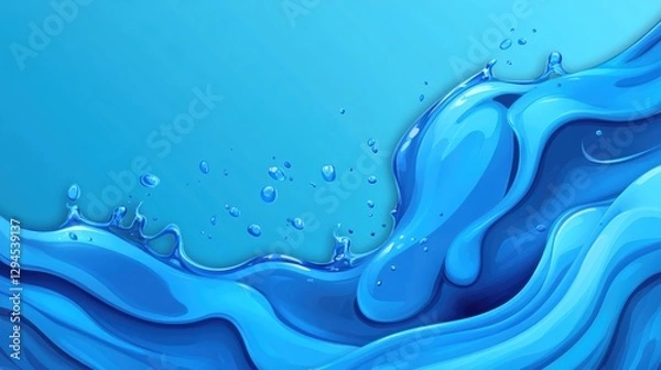 Fototapeta Abstract Blue Water Wave