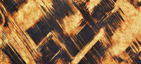 Fototapeta Distressed Gold and Black Pattern