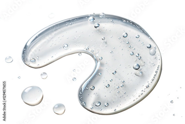 Fototapeta Close-up of a Clear Gel Serum with Droplets, water splash isolated on Transparent background