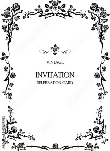 Obraz Black roses frame