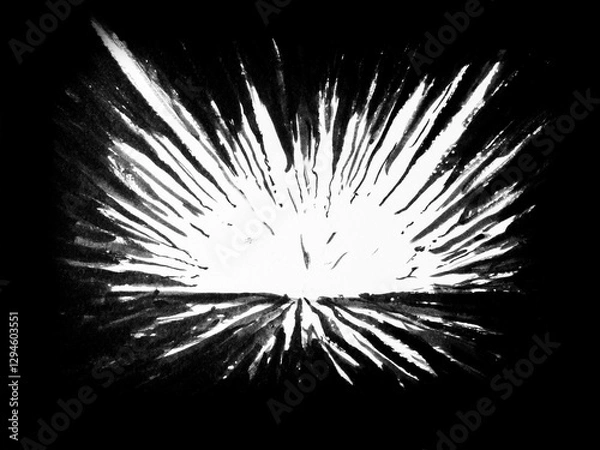 Fototapeta Exploding white star abstract