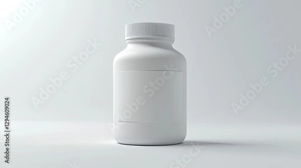 Obraz Empty white bottle on plain background