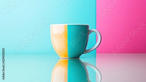 Obraz Colorful mug on vibrant background
