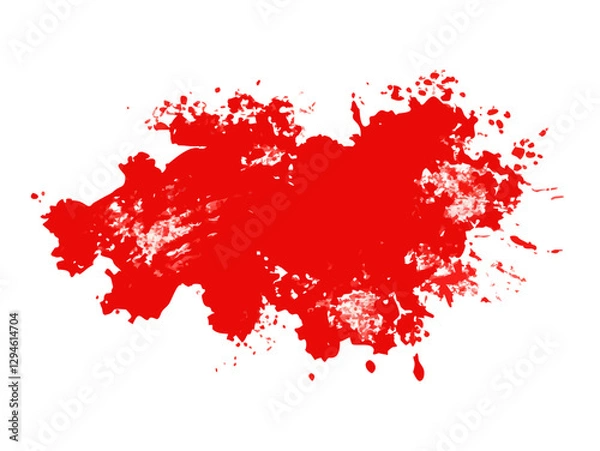 Fototapeta Red paint splash with chaotic texture