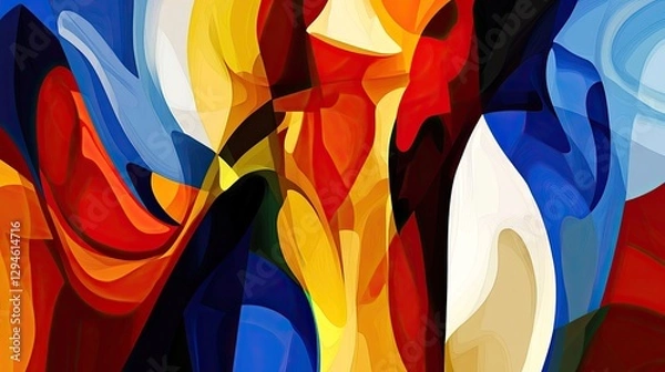 Fototapeta Abstract vibrant color shapes