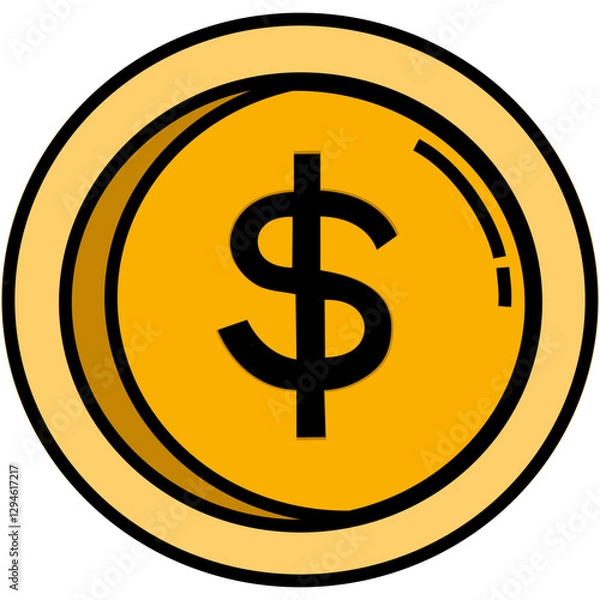 Fototapeta Dollar Coin Icon Vector
